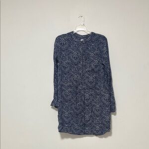 GAP Navy Paisley Long Sleeve Dress